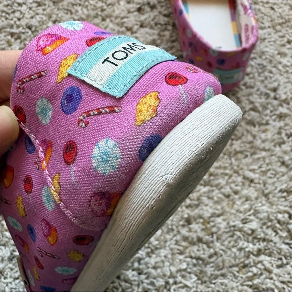 TOMS X CANDY LAND Pink Slip On Shoes Flats Alpargata Women's Size 8.5